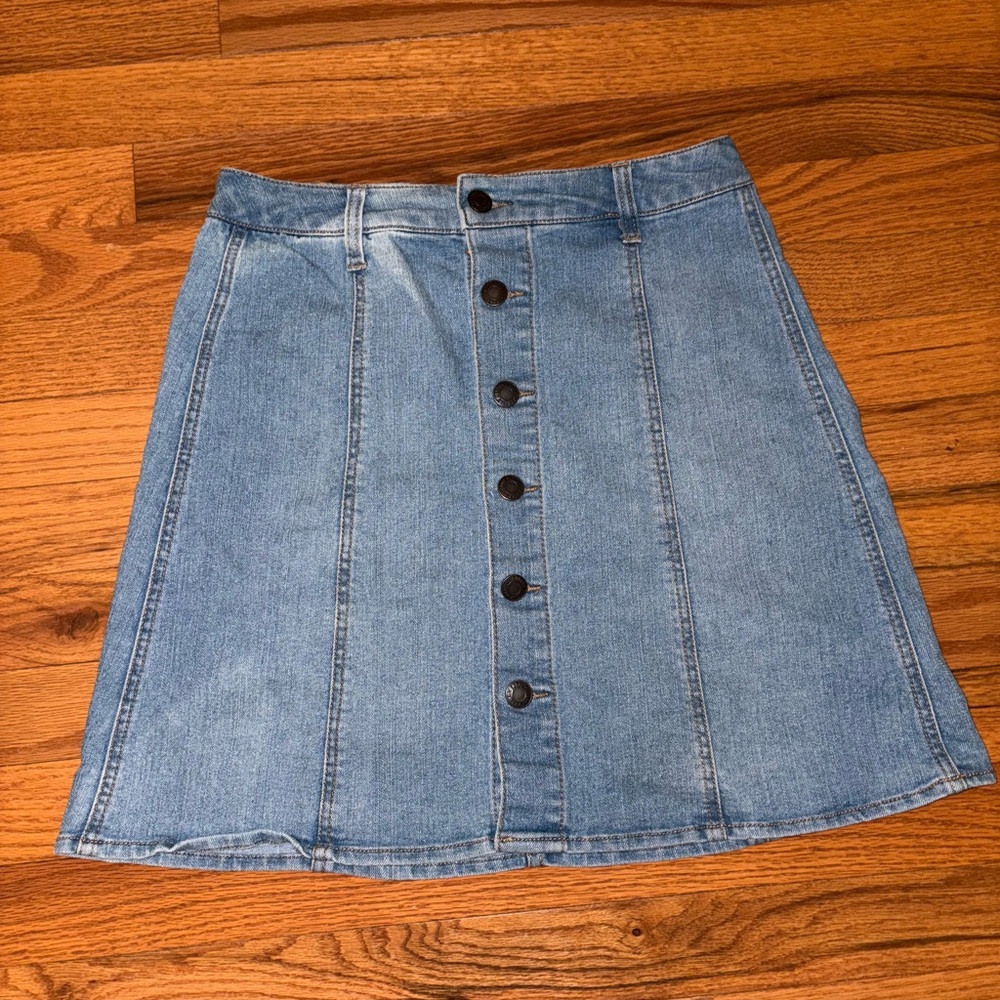 Mossimo Supply Co. Black and Blue Mini A-Line Skirt